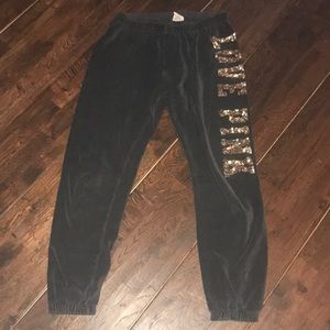 VS Pink Velvet Sweats
